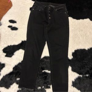 Maurice’s high rise cropped raw edge black jeans
